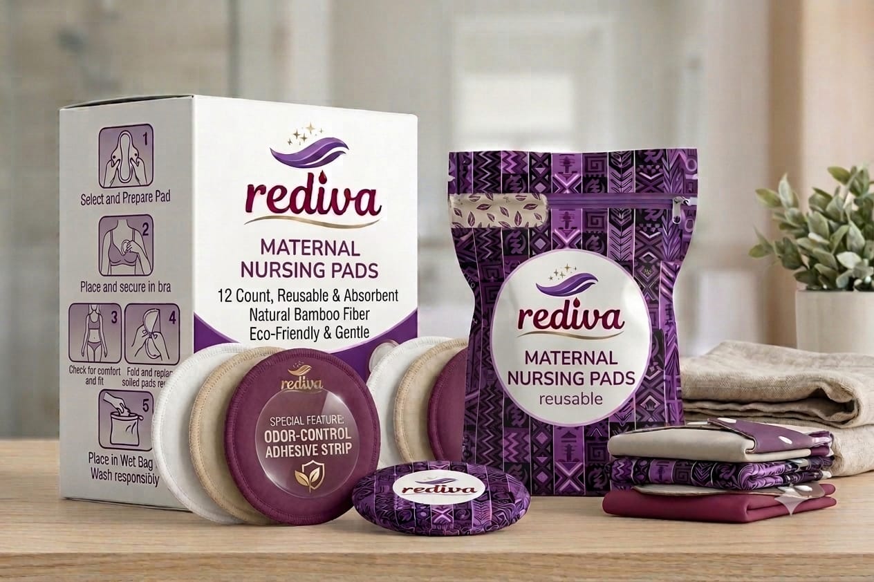 Rediva reusable nursing pads and storage pouch