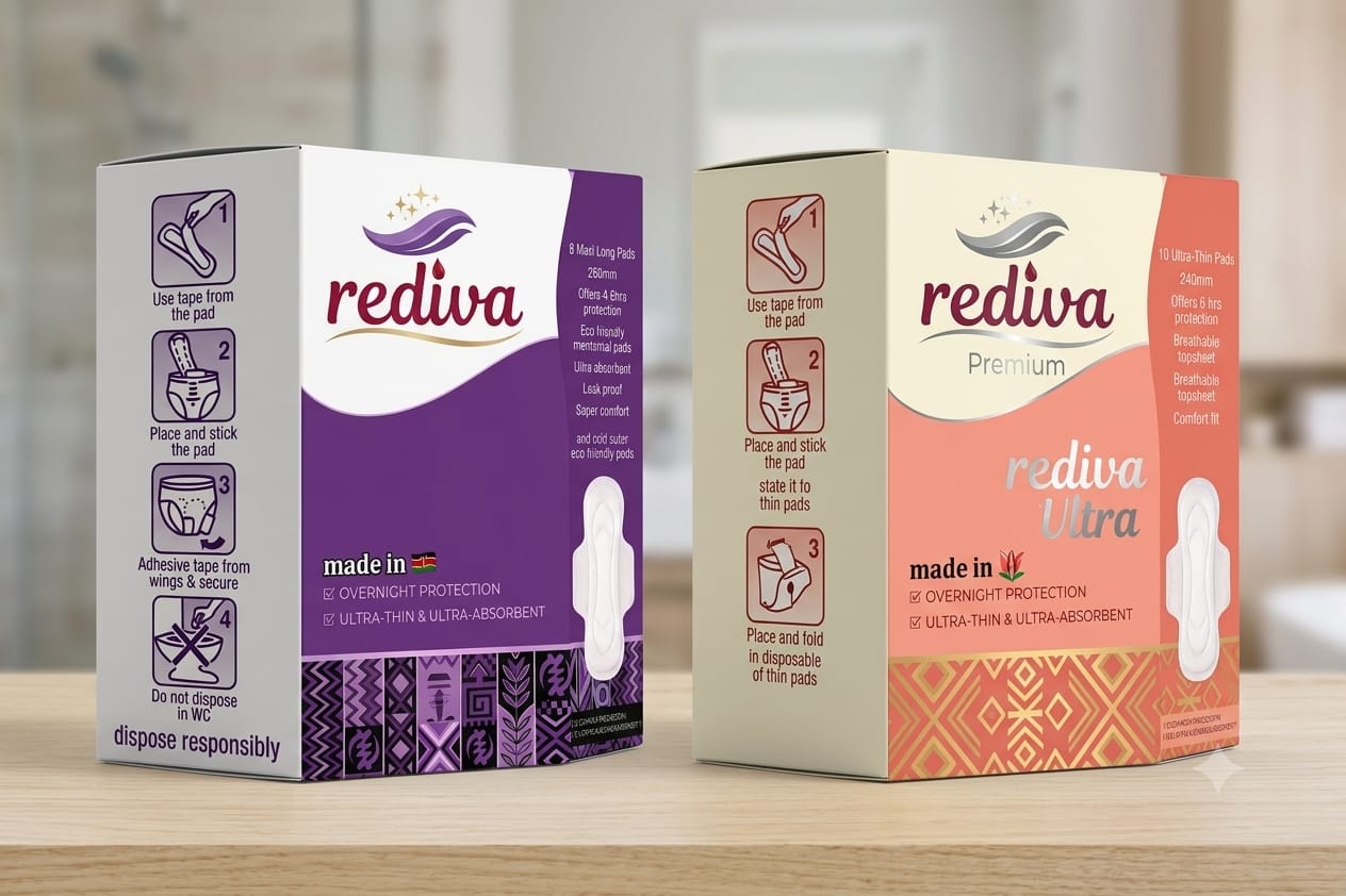 Rediva premium and ultra everyday pad boxes